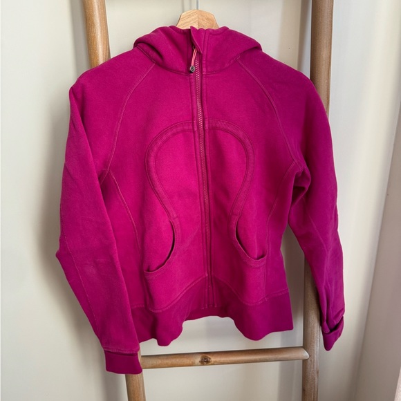 EUC Lululemon Scuba Full-Zip Fleece Hoodie III Bright Pink Special Edition Sz 6 - Picture 6 of 12